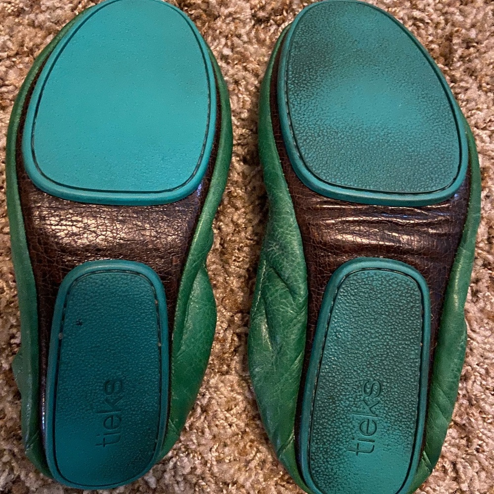 Green Leather Ballet Flats - Tieks - Picture 2 of 2